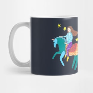 Girl riding a unicorn Mug